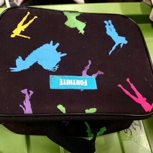 Fortnite Black Lunch Bag with Colorful Silhouettes